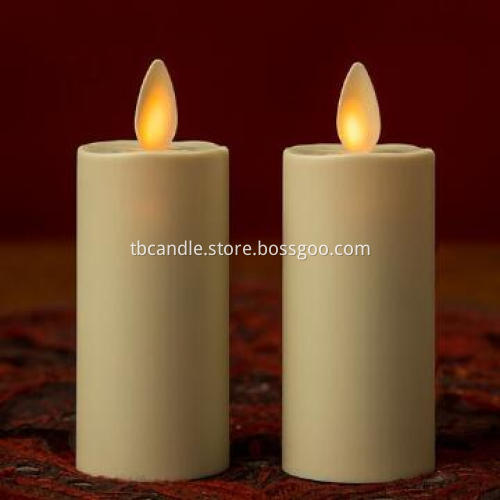 Ivory Remote Control moving wick led votive candle with timer